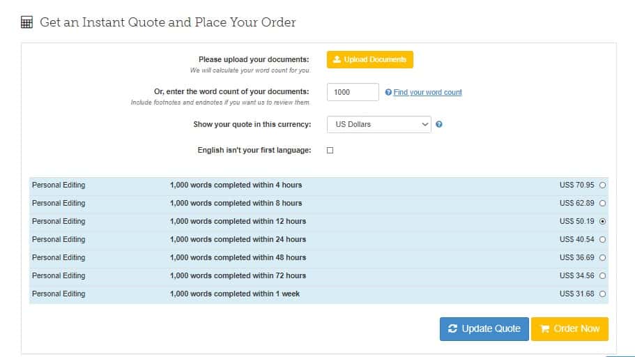 scribendi pricing